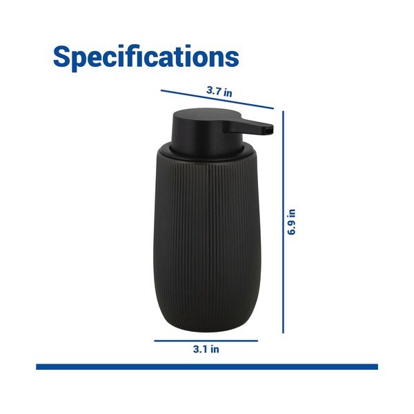 Juodos spalvos iš plastiko muilo dozatorius 400 ml Fablo – Wenko-image-4