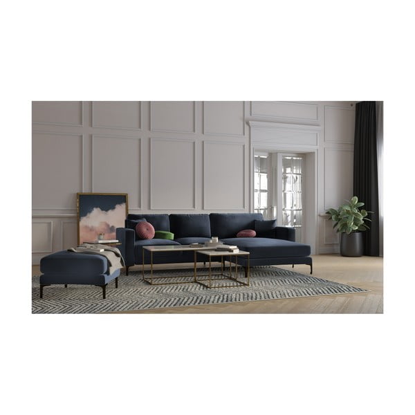 Tamsiai mėlynas aksominis pufas Kooko Home Harmony-image-3