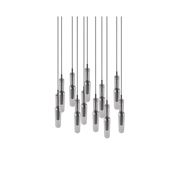 Kabantis šviestuvas juodos spalvos/sidabrinės spalvos LED ø 50 cm su stiklo gaubtu Lucent – Trio Select-image-3