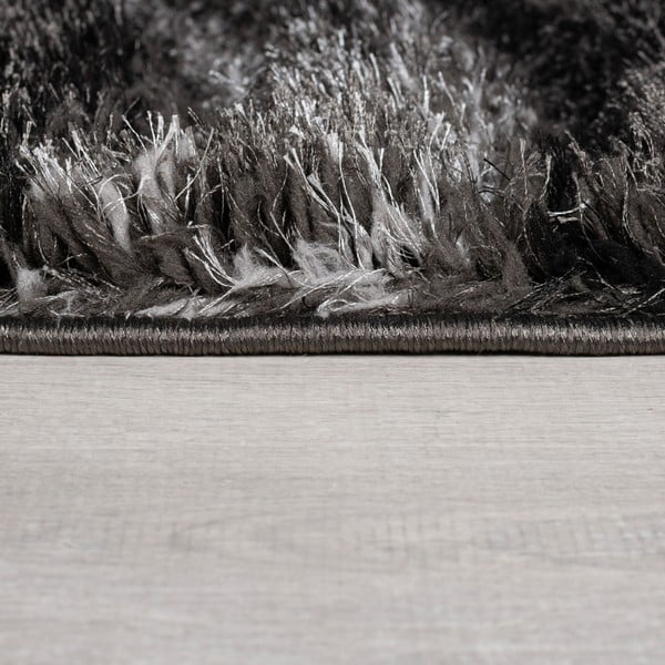 Rankų darbo iš perdirbto pluošto kilimas juodos spalvos/pilkos spalvos 160x230 cm Velvet – Flair Rugs-image-4