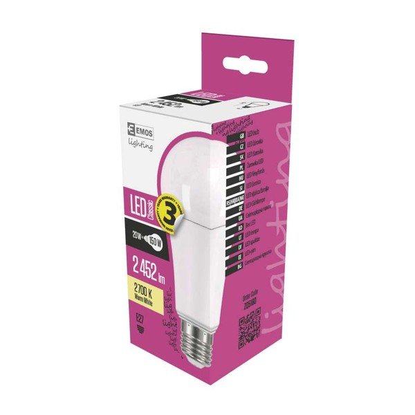 LED lemputė EMOS Classic A67 Warm White, 20W E27-image-1