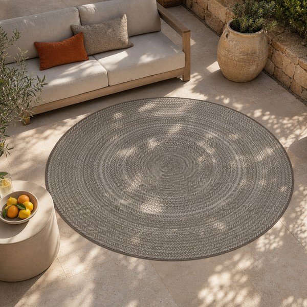Smėlio spalvos lauko kilimas Universal Silvana Rutto, ⌀ 120 cm-image-4