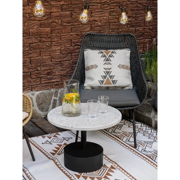 Smėlio rudos spalvos dvipusis lauko kilimas iš perdirbto plastiko Green Decore Afra, 90 x 150 cm-image-4