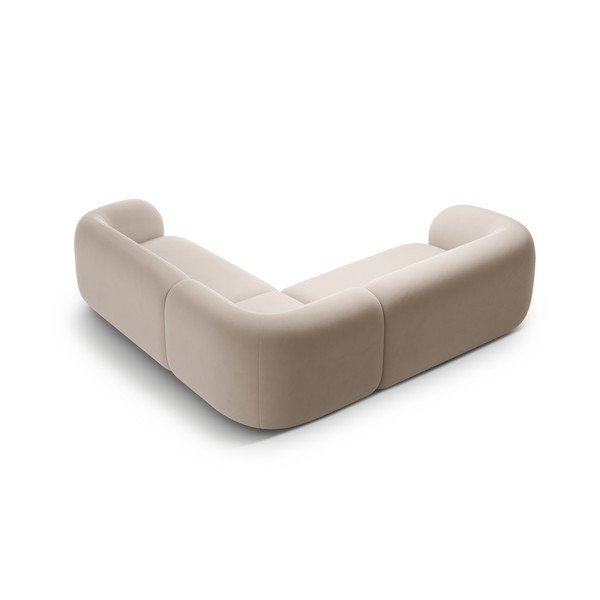 Smėlio spalvos kampinė sofa iš velveto Kate – Micadoni -image-3