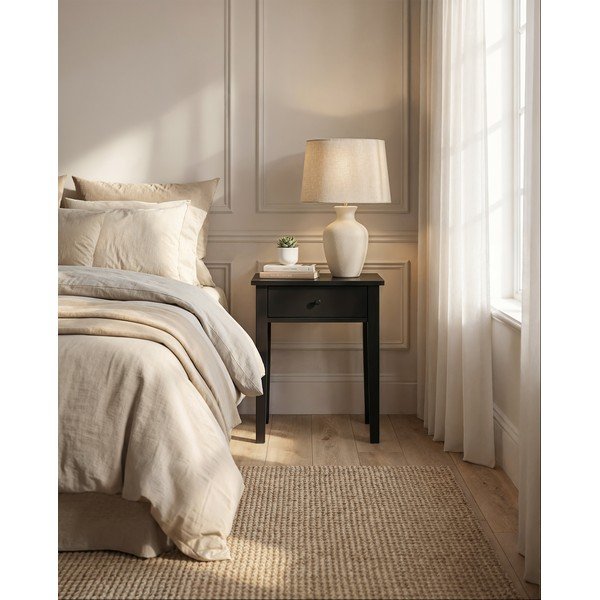 Juodos spalvos matinis naktinis staliukas Bart – Marckeric-image-1