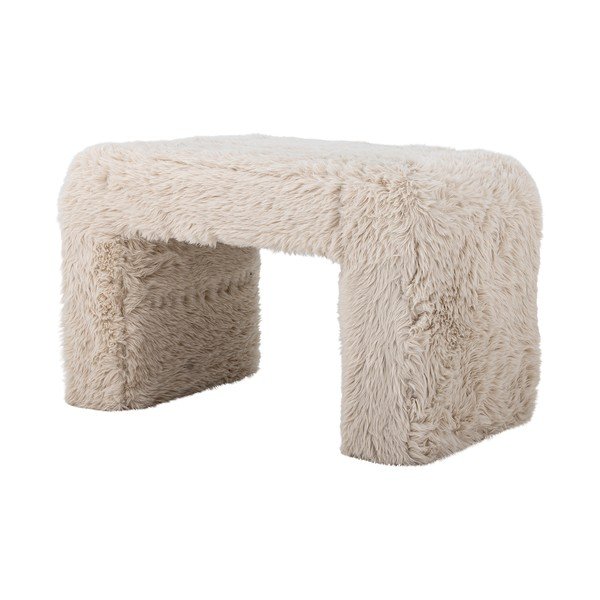 Smėlio spalvos pufas iš dirbtinio kailio Bobbie – Bloomingville-image-2