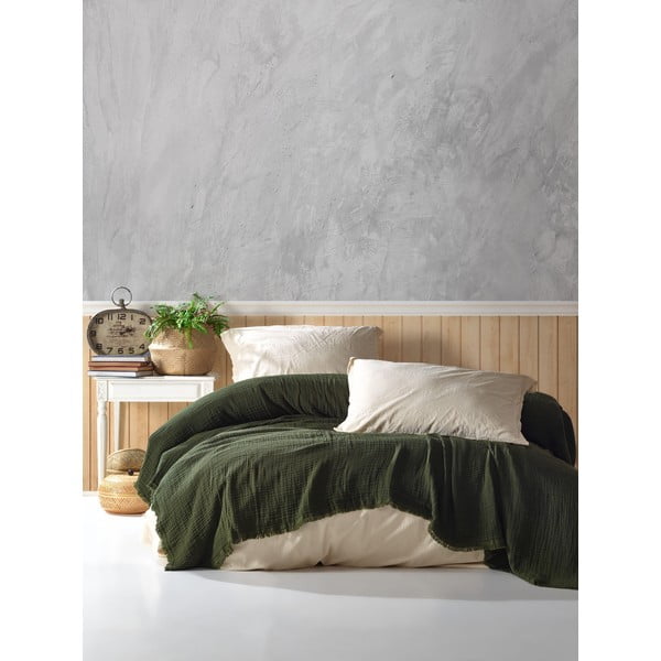 Iš muslino lovatiesė tamsiai žalios spalvos 200x250 cm – Mijolnir-image-1