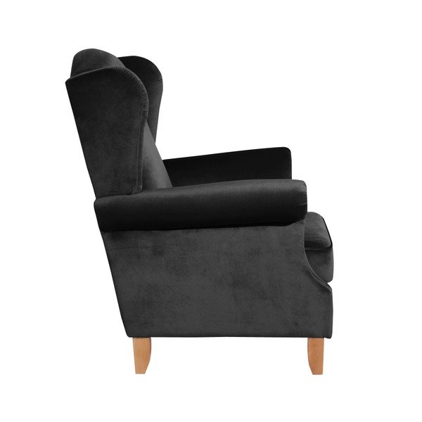 Juodas aksominis fotelis "Max Winzer Verita Velvet-image-1