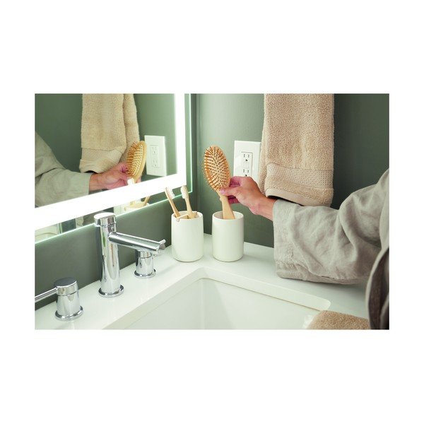 Baltas keraminis indas dantų šepetėliams iDesign Vanity-image-2