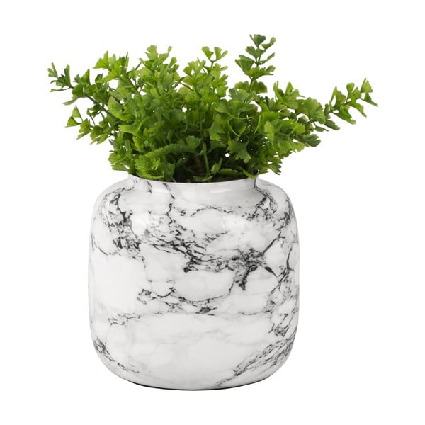 Balta-juoda geležinė žvakidė PT LIVING Marble, aukštis 19,5 cm-image-2