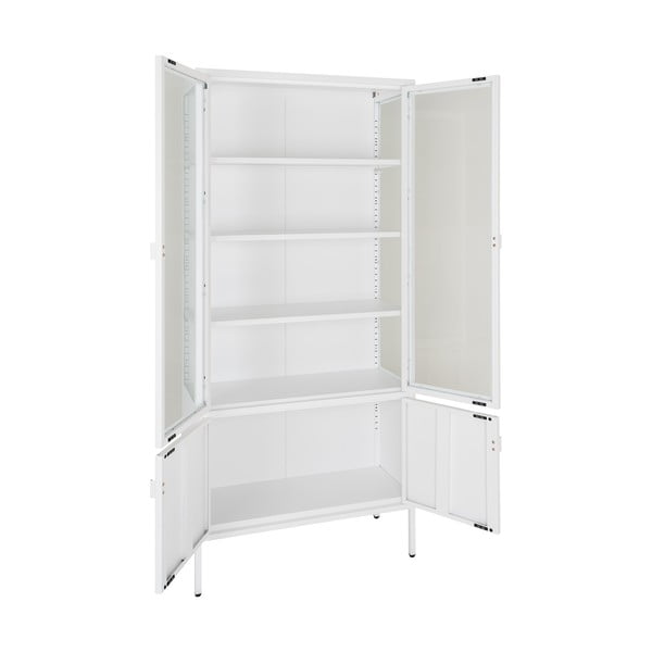 Iš metalo vitrina baltos spalvos 80x180 cm Brisbane – House Nordic-image-3
