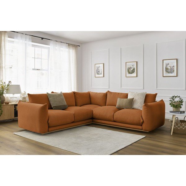 Kampinė sofa oranžinės spalvos Ernest – Bobochic Paris-image-1
