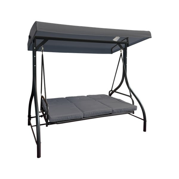 Pilkos spalvos metalinis sodo supamasis suoliukas Paris – Rojaplast-image-3