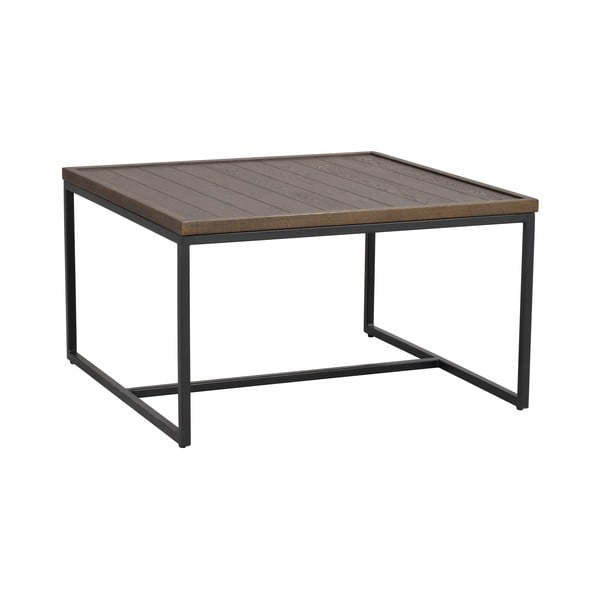 Kavos staliukas tamsiai rudos spalvos su ąžuolo masyvo stalviršiu ø 70 cm Deerfield – Rowico-image-2