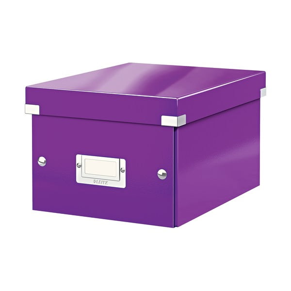Iš kartono daiktadėžė violetinės spalvos su dangčiu 22x28x16 cm Click&Store – Leitz