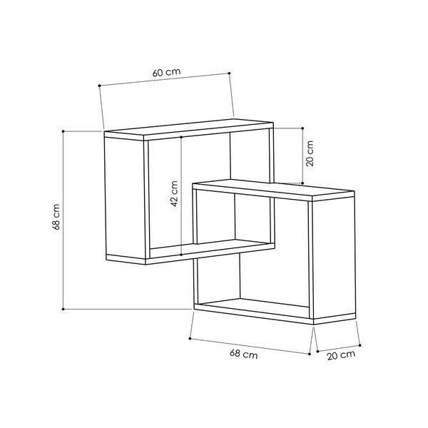 Pilka antracito spalvos kampinė sieninė lentyna Homitis Ring-image-2