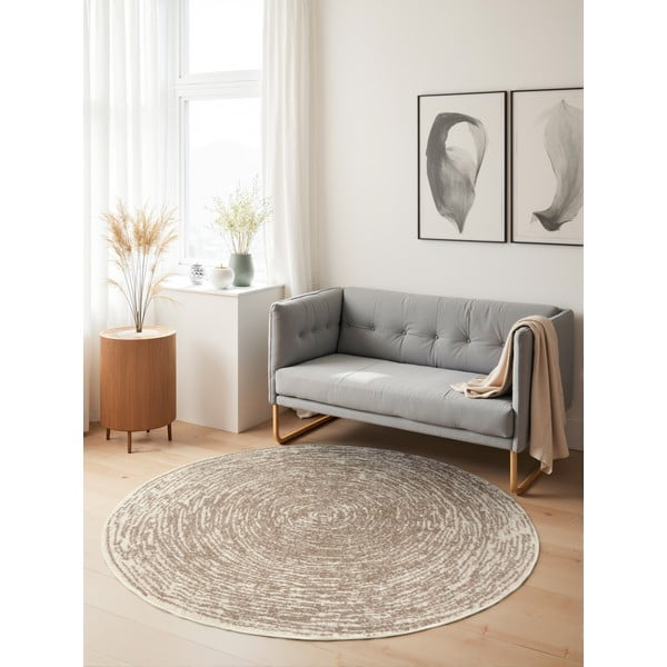 Smėlio spalvos/kreminės spalvos apvalios formos kilimas ø 160 cm Gloria Cavallo – Hanse Home-image-1