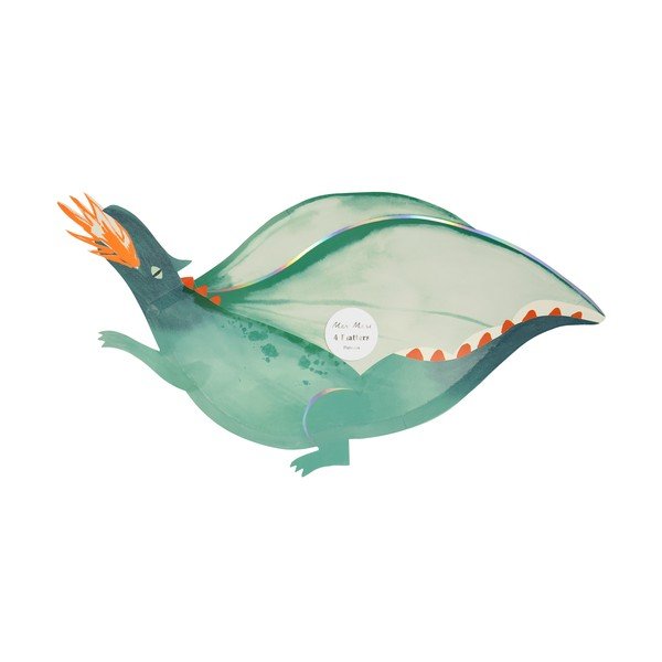 Iš popieriaus vienkartinės lėkštės 4 vnt. Dragon – Meri Meri-image-1