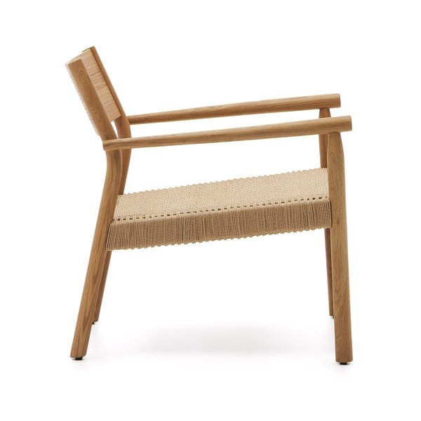 Šviesios natūralios spalvos austas krėslas Yalia – Kave Home-image-3