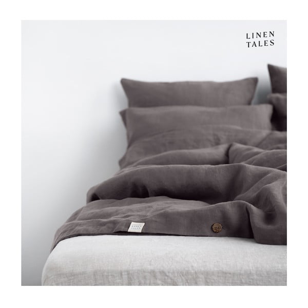Tamsiai pilka lininė patalynė viengulė lova 140x200 cm - Linen Tales-image-3