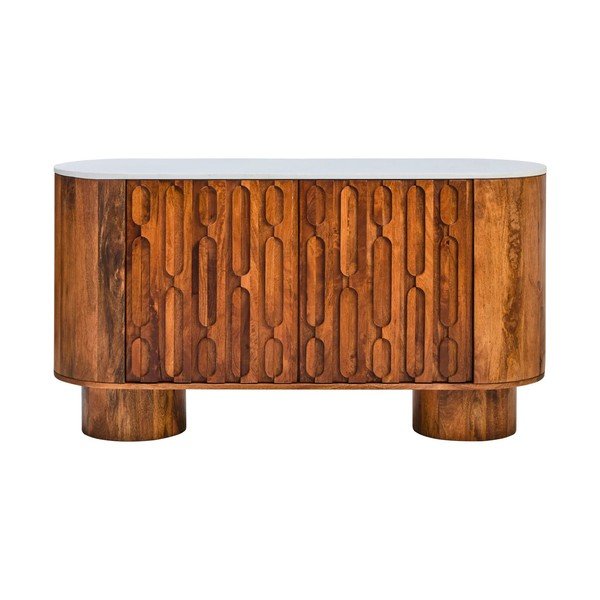 Natūralios spalvos iš mango masyvo šoninė spintelė 140x75x45 cm Torcino – Premier Housewares-image-1