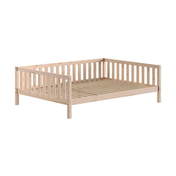 Natūralios spalvos ištraukiama iš pušies masyvo vaikiška lova su sandėliavimo vieta su lovos grotelėmis 140x200 cm Dallas – Vipack-image-2