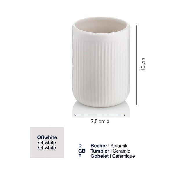 Baltas keramikinis indas dantų šepetėliui Kela Adele-image-2