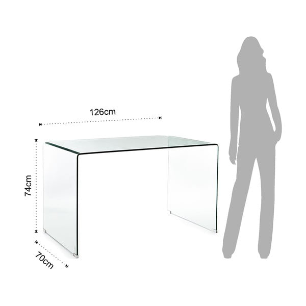 Iš stiklo rašomasis stalas 70x126 cm Bend – Tomasucci-image-4