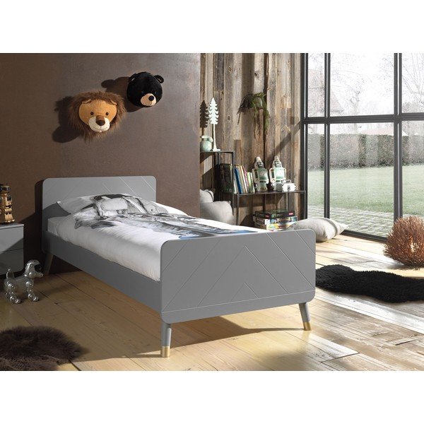 Pilka vaikiška lova iš pušies medienos Vipack Billy, 90 x 200 cm-image-2