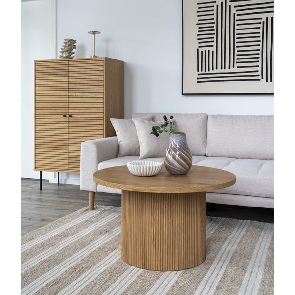 Apvalios formos kavos staliukas natūralios spalvos iš tuopos ø 80 cm Boavista – House Nordic-image-1