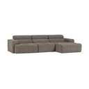 Pilkos spalvos reguliuojama kampinė sofa (su dešiniuoju kampu/su gultu) Novi – WOOOD