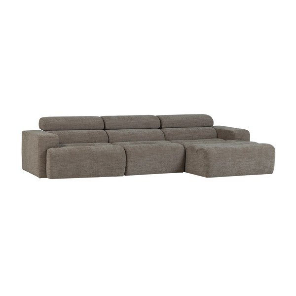 Pilkos spalvos reguliuojama kampinė sofa (su dešiniuoju kampu/su gultu) Novi – WOOOD