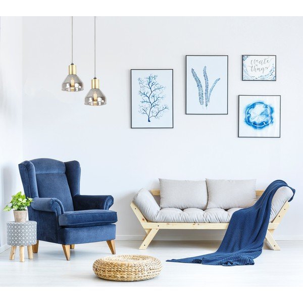 Kabantis šviestuvas levandų spalvos/auksinės spalvos su stiklo gaubtu Gregory – Candellux Lighting-image-1