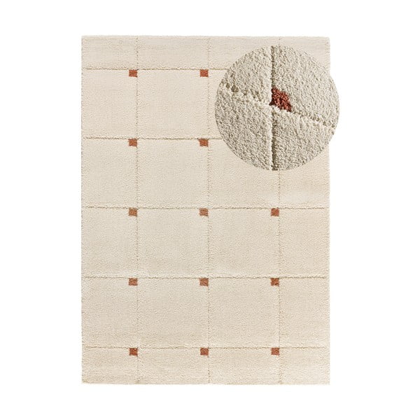 Raudonos plytų spalvos/kreminės spalvos kilimas 60x120 cm Brenda – Universal