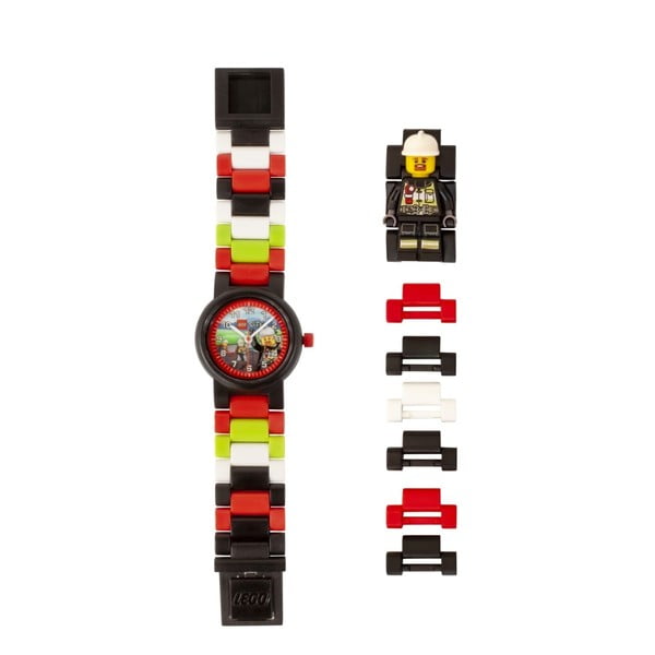 Vaikiškas laikrodis su LEGO® City gaisrininko figūrėle