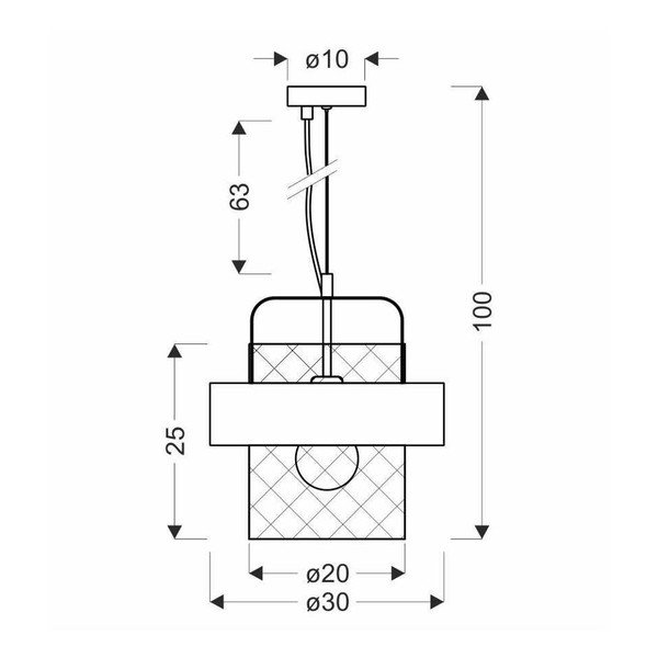 Metalinis pakabinamas juodai sidabrinis šviestuvas ø 30 cm Fiba - Candellux Lighting-image-2
