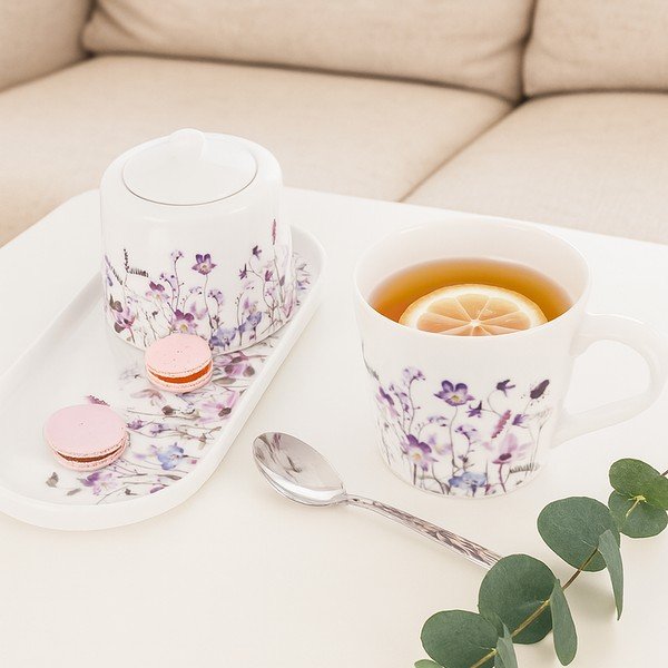 Baltos spalvos/violetinės spalvos iš porceliano puodelis 430 ml Louka – Orion-image-1