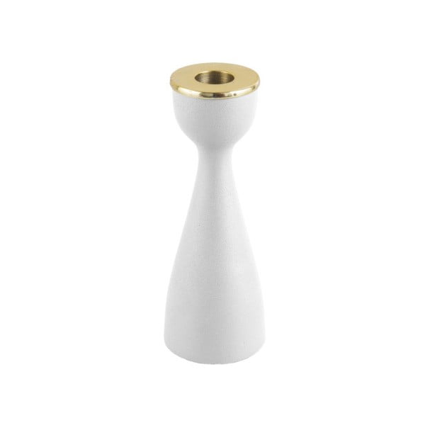 Baltas žvakidės laikiklis su aukso detalėmis PT LIVING Nimble, aukštis 17,5 cm