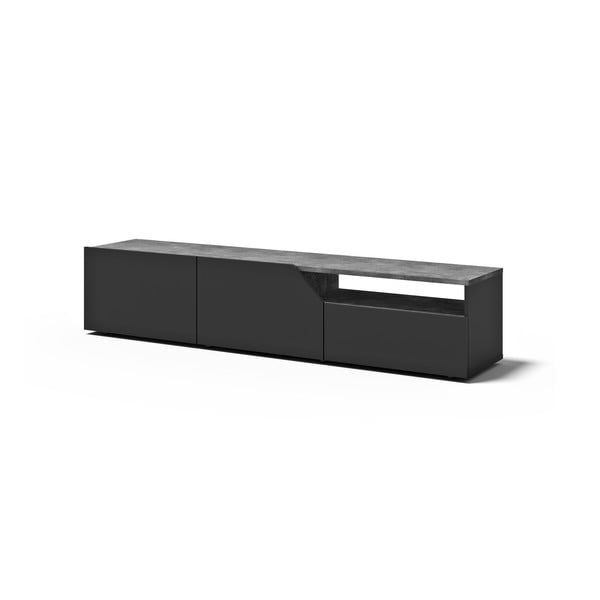 TV spintelė juodos spalvos su betono dekoru 180x38 cm Verone – TemaHome-image-2