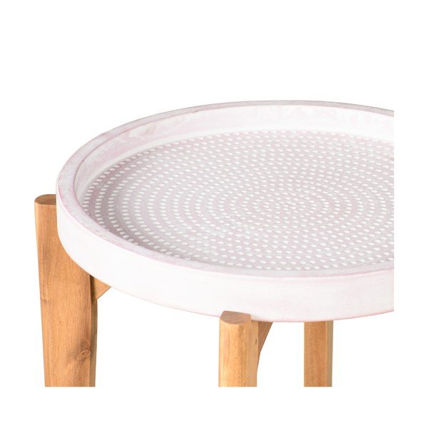 Sodo stalas su rausvos spalvos betono stalviršiu Bonami Selection Bari, ø 55 cm-image-2