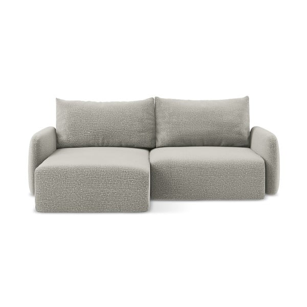 Šviesiai pilkos spalvos sulankstoma/su sandėliavimo vieta kampinė sofa (su kairiuoju kampu) Kalena – Makamii