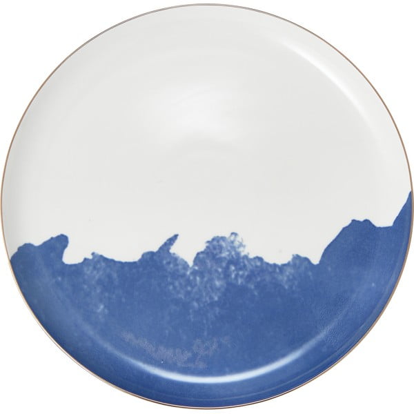 2 mėlynos ir baltos spalvos porcelianinių lėkščių rinkinys Westwing Collection Rosie, ø 26 cm