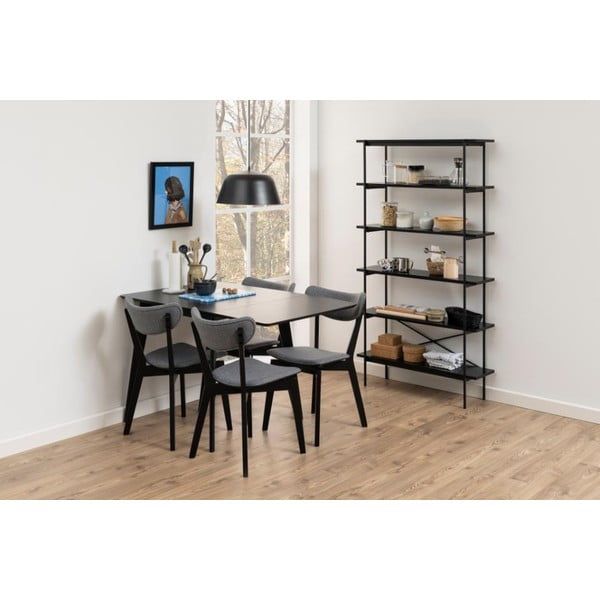 Pastatoma lentyna juodos spalvos iš uosio 94x172 cm Angus – Actona-image-1