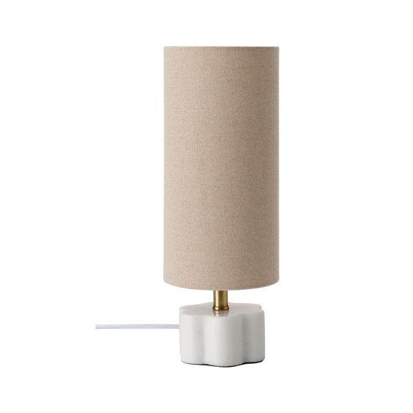 Baltos spalvos/smėlio spalvos iš lino stalinis šviestuvas (aukštis 33 cm) Joline – Ellos Home