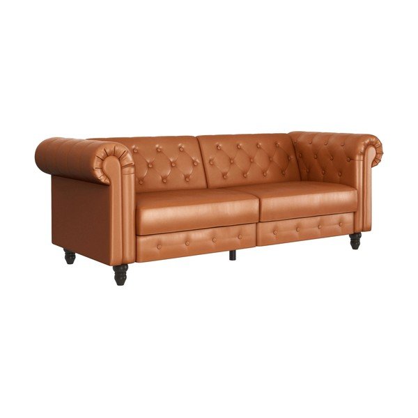 Iš dirbtinės odos sulankstoma sofa konjako rudos spalvos 236 cm Felix – Støraa-image-2