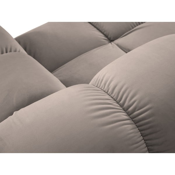 Iš velveto modulinė kampinė sofa šviesiai rudos spalvos (su dešiniuoju kampu) Bellis – Micadoni -image-1
