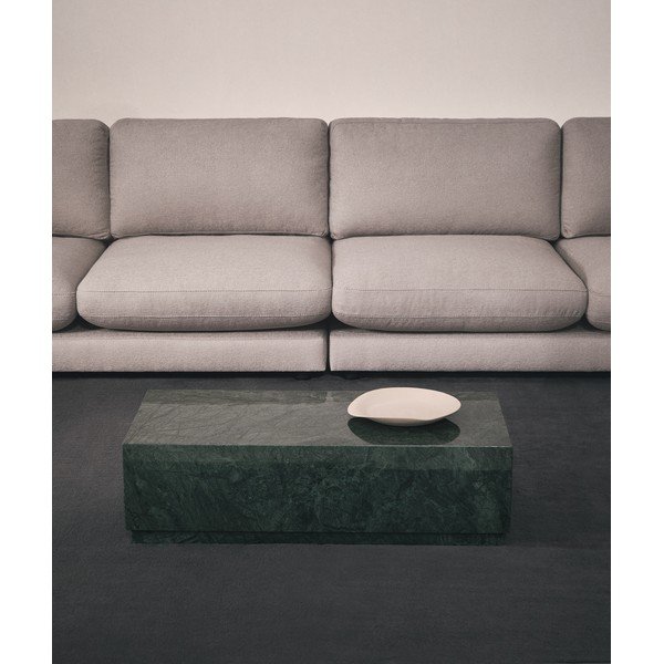 Žalios spalvos iš marmuro kavos staliukas 50x100 cm Sorein – Kave Home-image-2