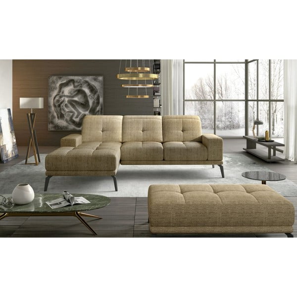 Smėlio spalvos kampinė sofa (su kairiuoju kampu/su gultu) Torrense – ELTAP-image-1