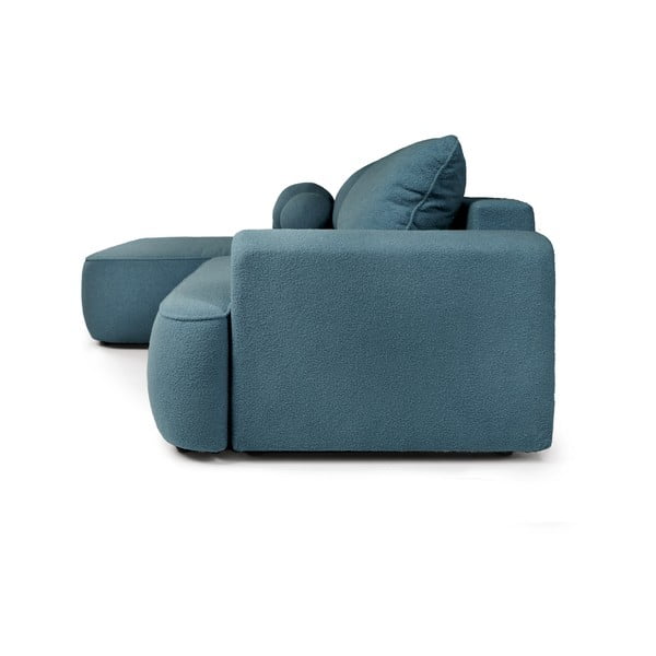 Iš boucle sulankstoma kampinė sofa mėlynos spalvos (su kairiuoju kampu) Quinoa – Bonami Selection-image-3