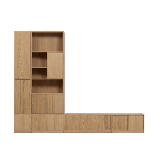 TV spintelių komplektas natūralios spalvos iš ąžuolo 304x243 cm Modulair – vtwonen